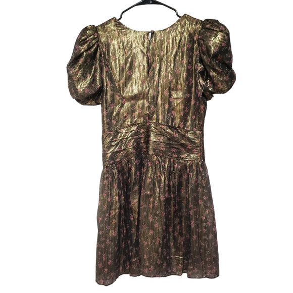 LoveShackFancy Mercy Lurex Metallic Silk Midnight Vine Mini Dress New Size 8 - Picture 6 of 14